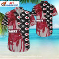KC Chiefs Hawaiian Set Black And Red Palm Beach Style