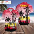 KC Chiefs Hawaiian Shirt Palm Tree Sunset Beach Style