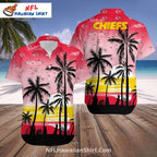 KC Chiefs Hawaiian Shirt Palm Tree Sunset Beach Style