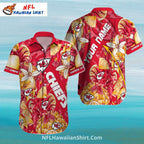 KC Chiefs Hawaiian Shirt Pineapple And Floral Pattern