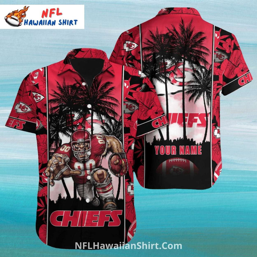 KC Chiefs Hawaiian Shirt Red And Black Palm Trees