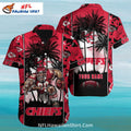 KC Chiefs Hawaiian Shirt Red And Black Palm Trees