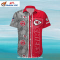 KC Chiefs Hawaiian Shirt Red And Grey Vintage Logo