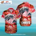 KC Chiefs Hawaiian Shirt Red Dolphins Ocean Scene