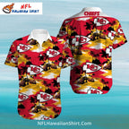 KC Chiefs Hawaiian Shirt Sunset Beach Palm Trees Design