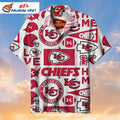 KC Chiefs Hawaiian Shirt White Background Logo Collage