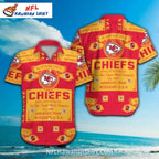 KC Chiefs Hawaiian Shirt Yellow And Red Beer Label Theme