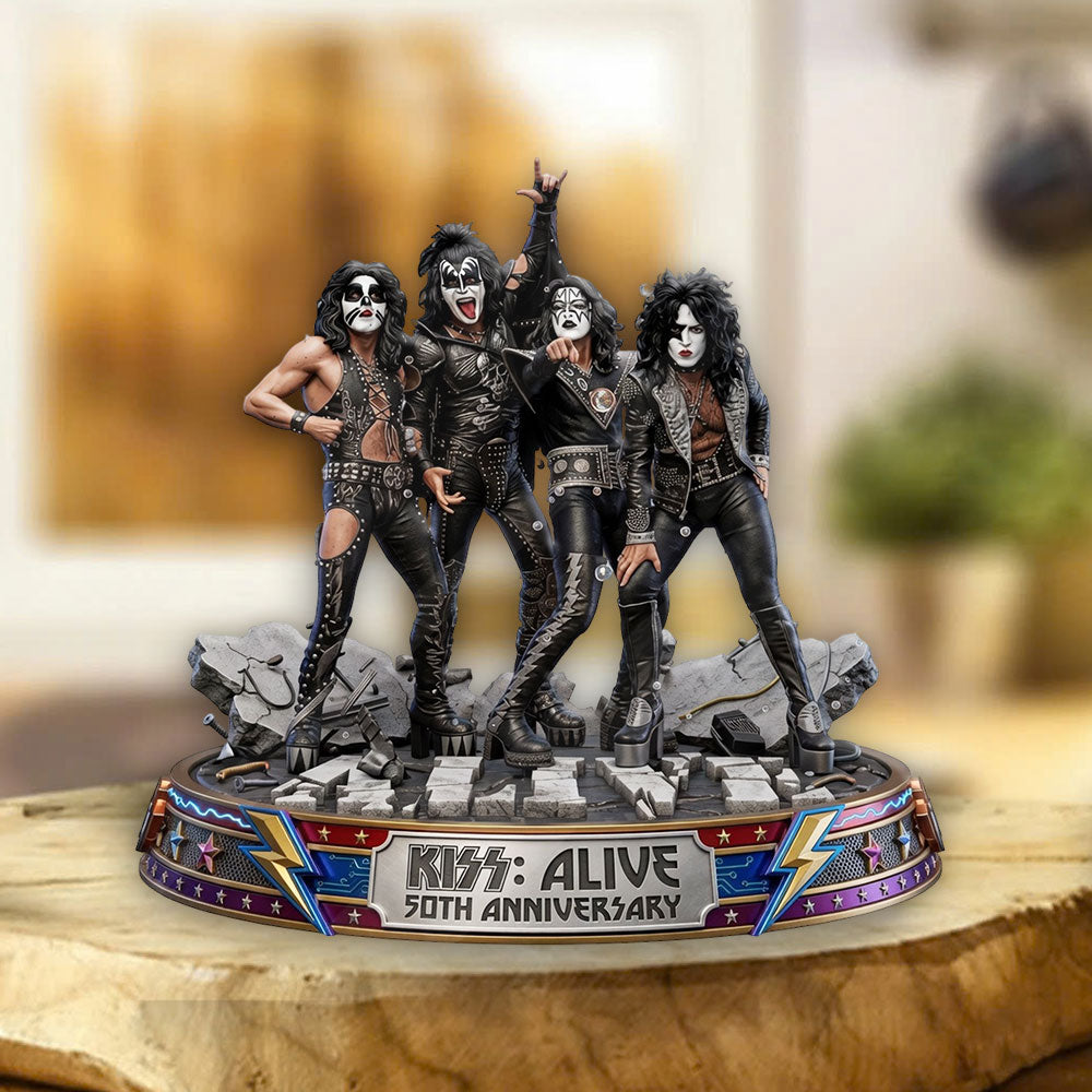 KISS: Alive 50th Anniversary Custom Shape Acrylic Plaque – TMTHU6060