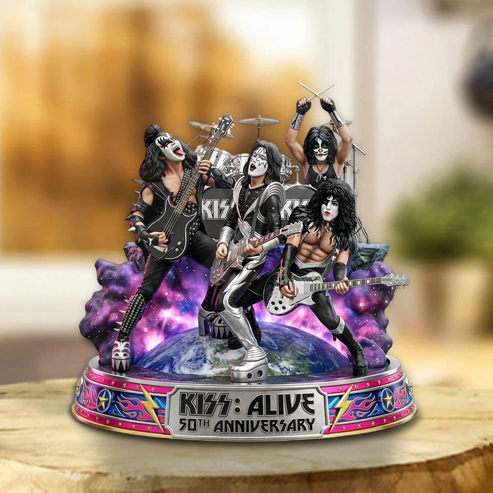 KISS: Alive 50th Anniversary Custom Shape Acrylic Plaque – TMTHU6061