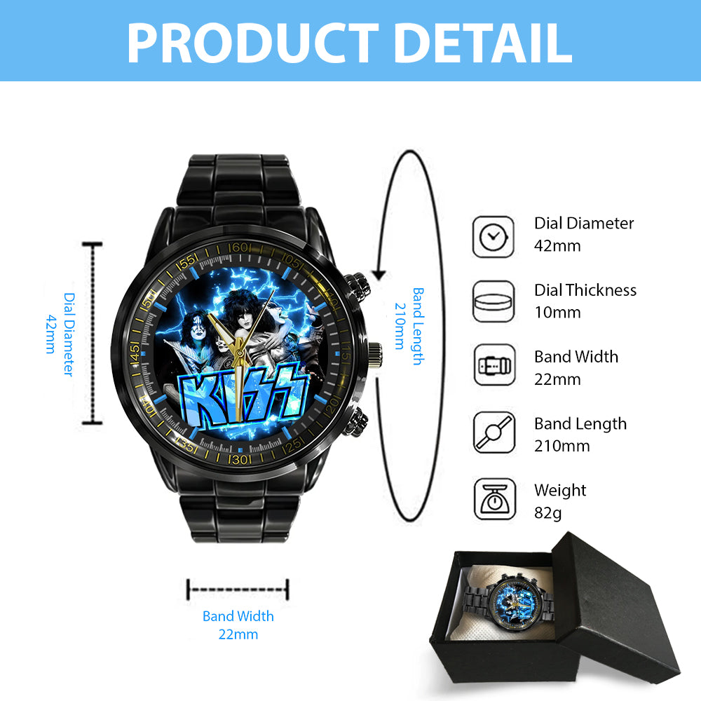 KISS Black Stainless Steel Watch - GNE 2657