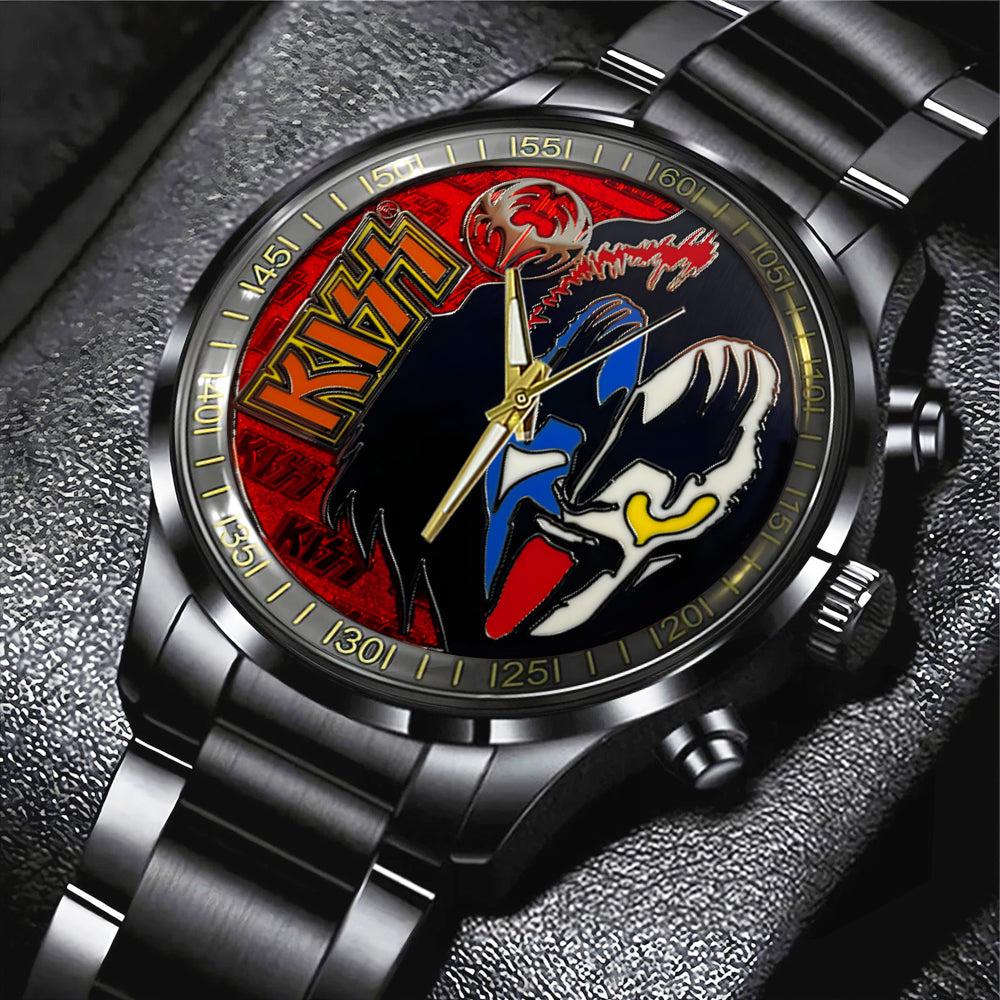 KISS Black Stainless Steel Watch - TANTN 7772