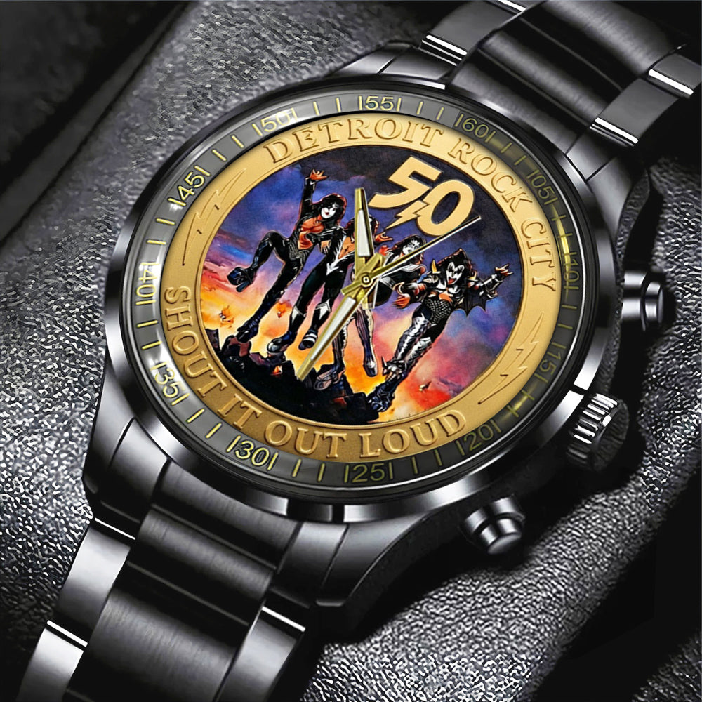 KISS Destroyer 50th Anniversary 2026 Black Stainless Steel Watch - TMTHU5237