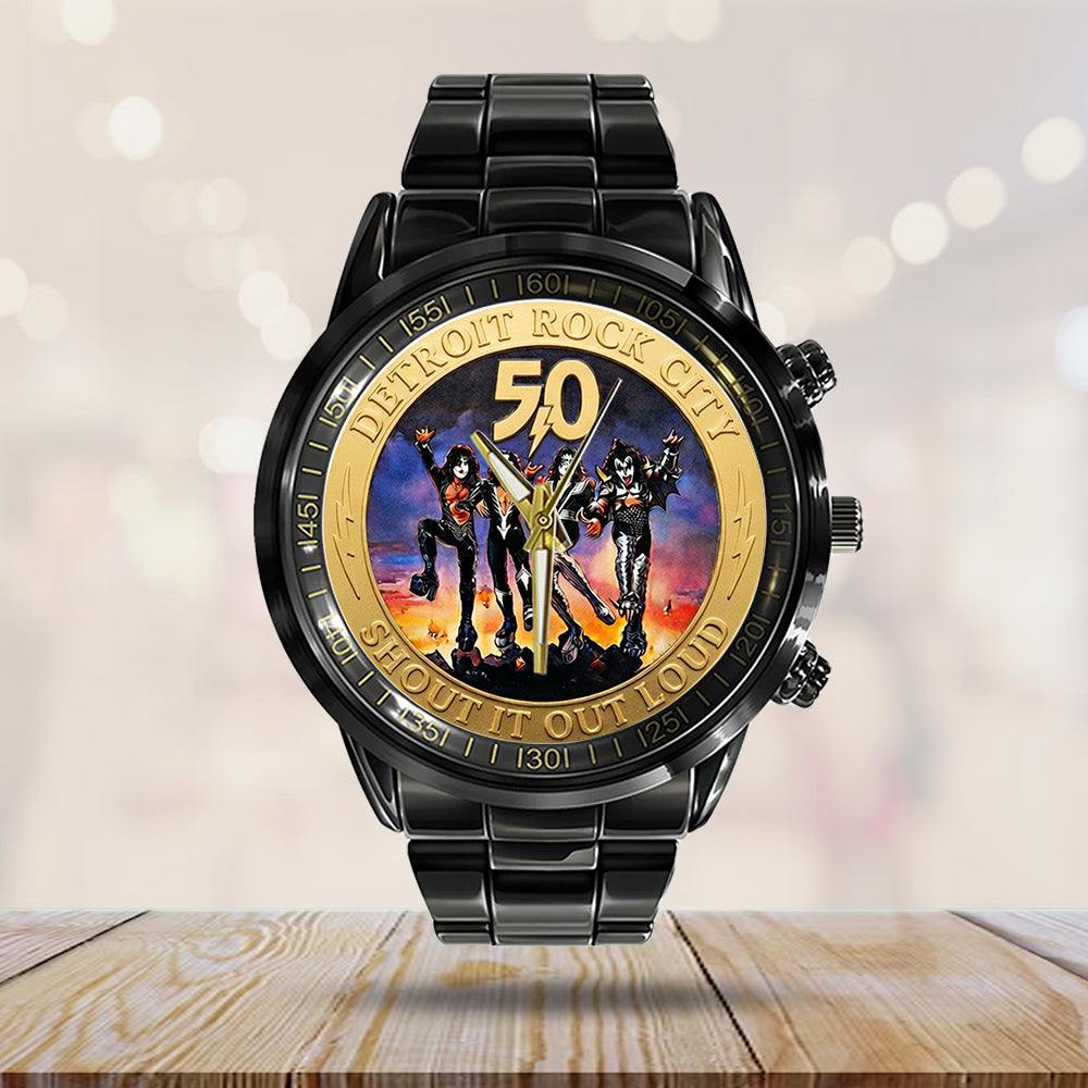 KISS Destroyer 50th Anniversary 2026 Black Stainless Steel Watch - TMTHU5237