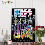 KISS Destroyer Flocked Blacklight Graphics Design Wall Art Poster Canvas