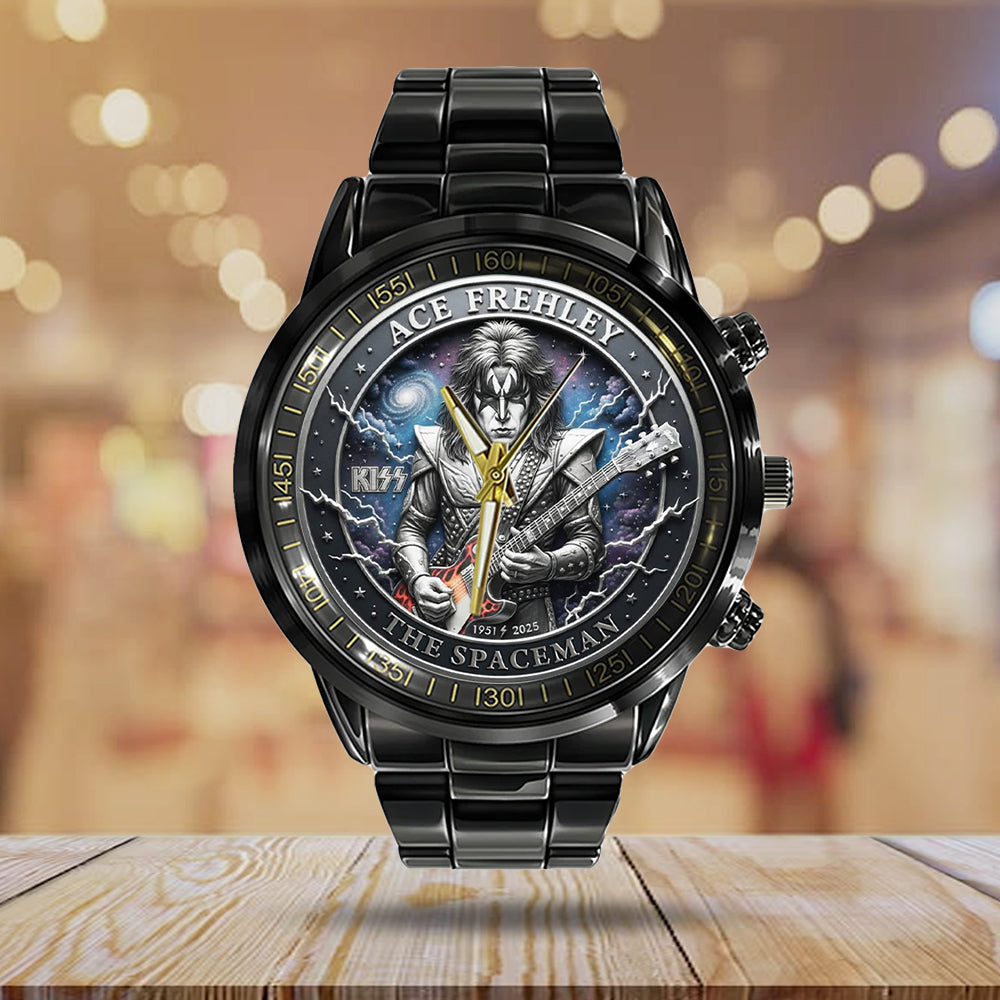 KISS x Ace Frehley Black Stainless Steel Watch - MAITM13483