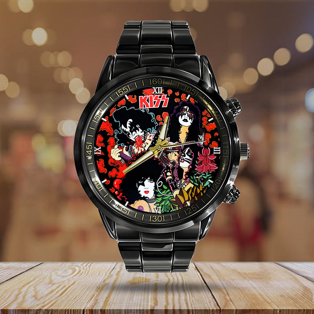 KISS Black Stainless Steel Watch - GNE NEW23