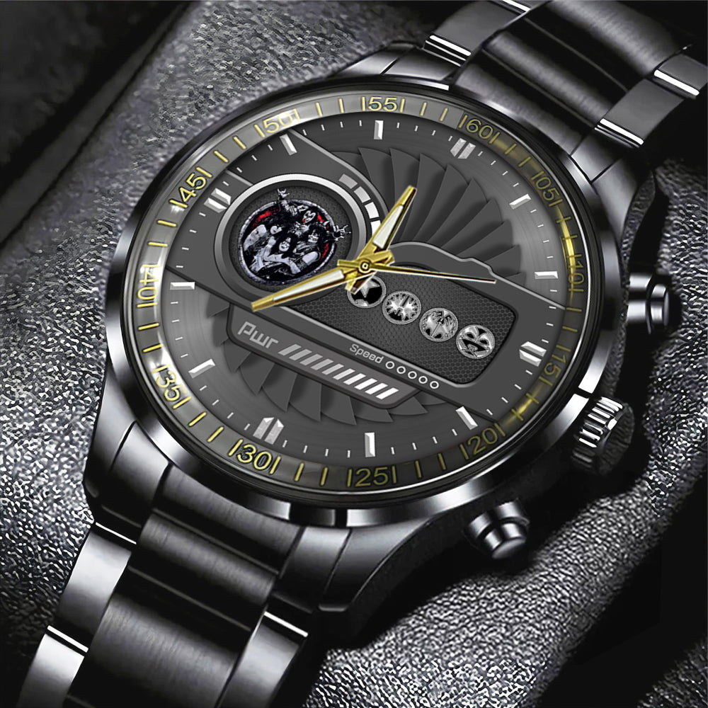 KISS Black Stainless Steel Watch - HOATT 5627