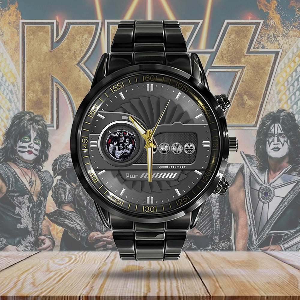 KISS Black Stainless Steel Watch - HOATT 5627