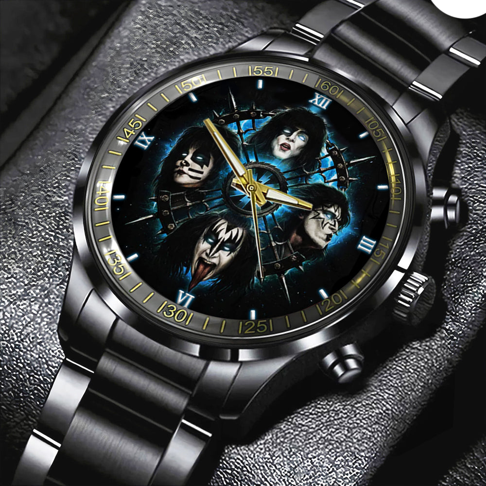 KISS Black Stainless Steel Watch - HOATT 9123