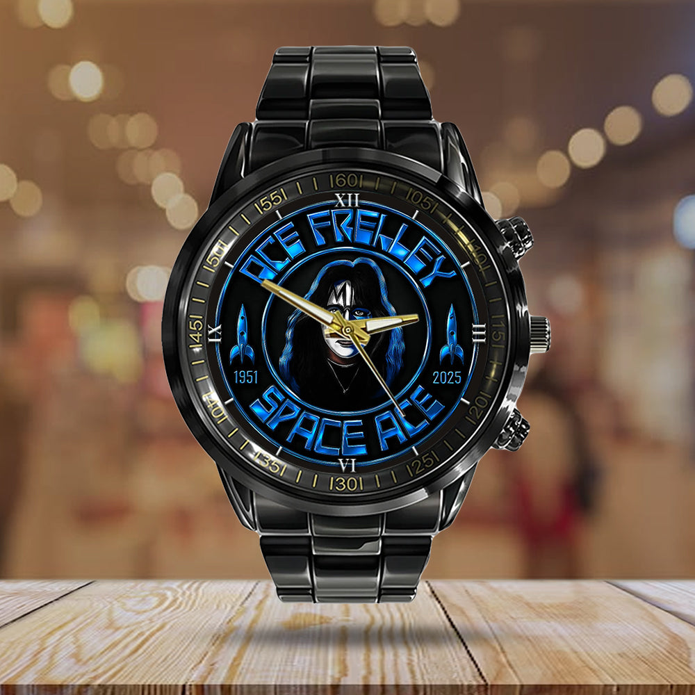 KISS x Ace Frehley Black Stainless Steel Watch - TMTHU1593