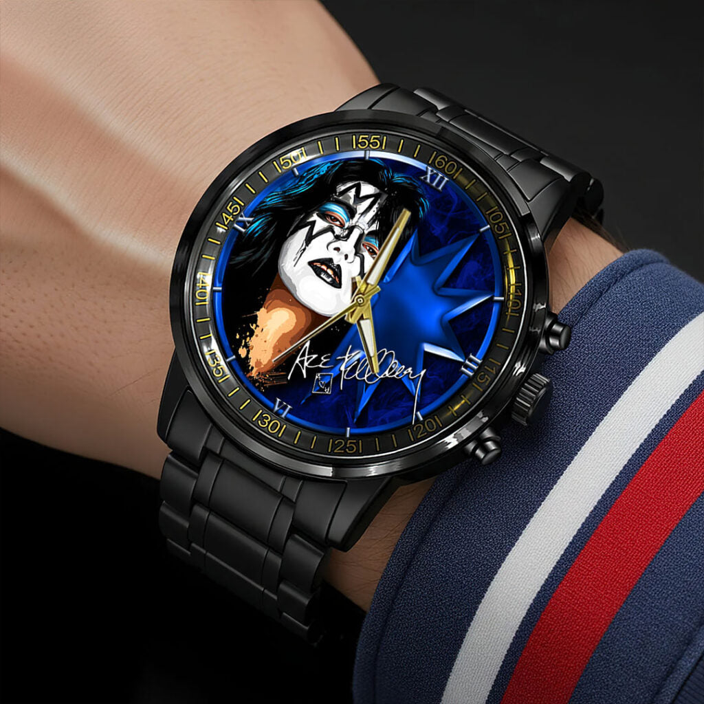 KISS x Ace Frehley Black Stainless Steel Watch - HOATT14219