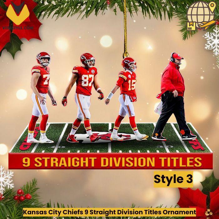 Kansas City Chiefs 9 Straight Division Titles Ornament