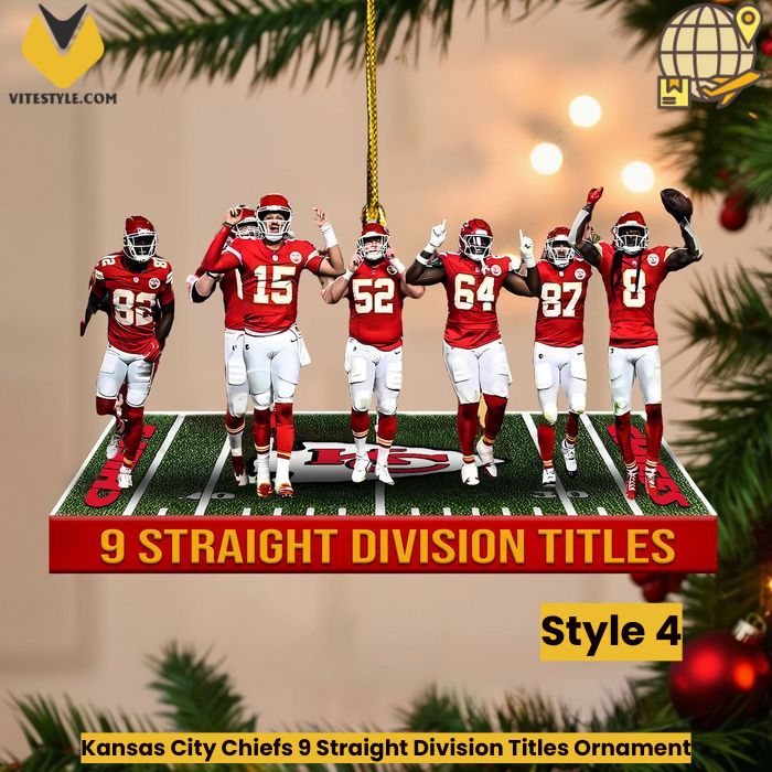 Kansas City Chiefs 9 Straight Division Titles Ornament