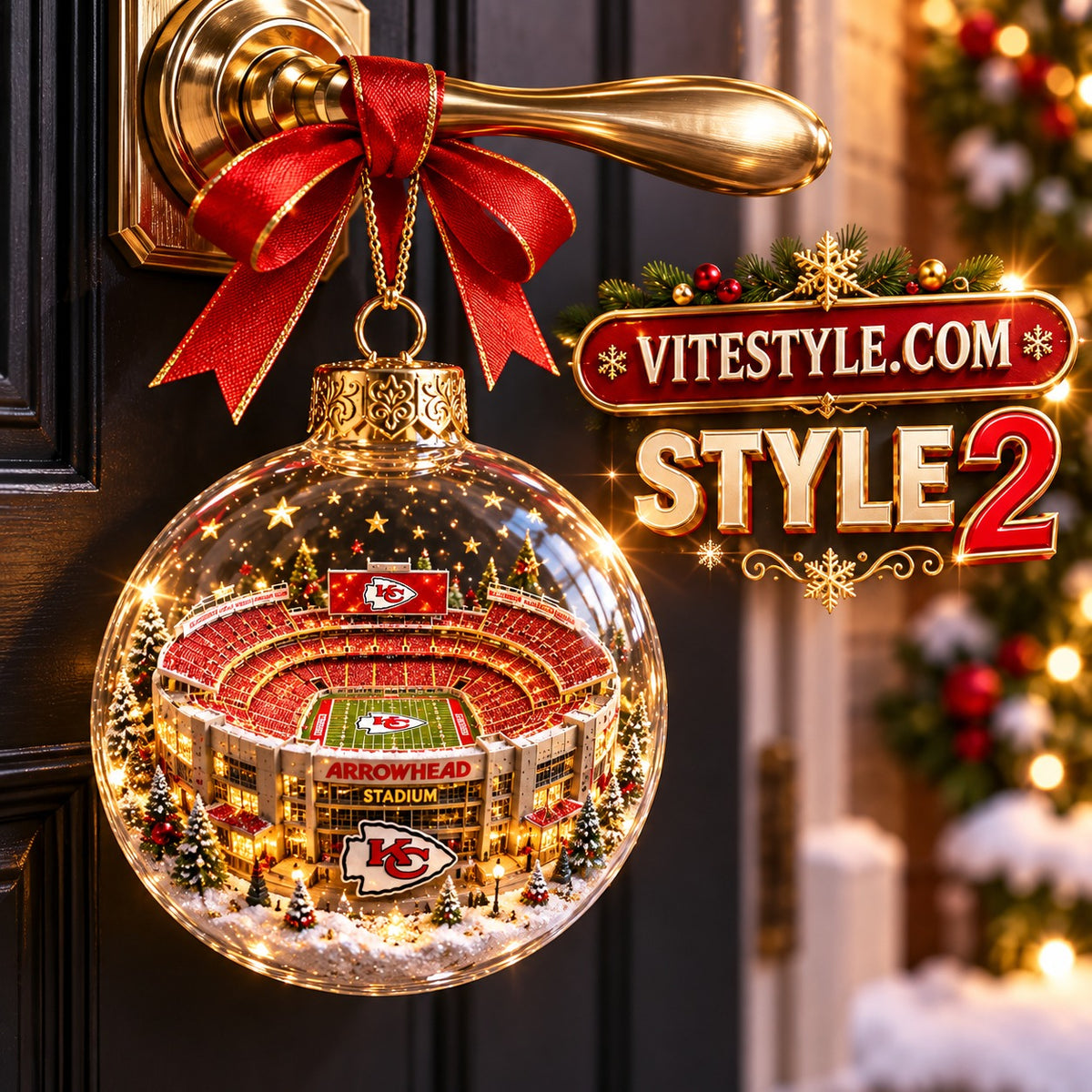 Kansas City Chiefs Arrowhead Stadium Christmas Ornament