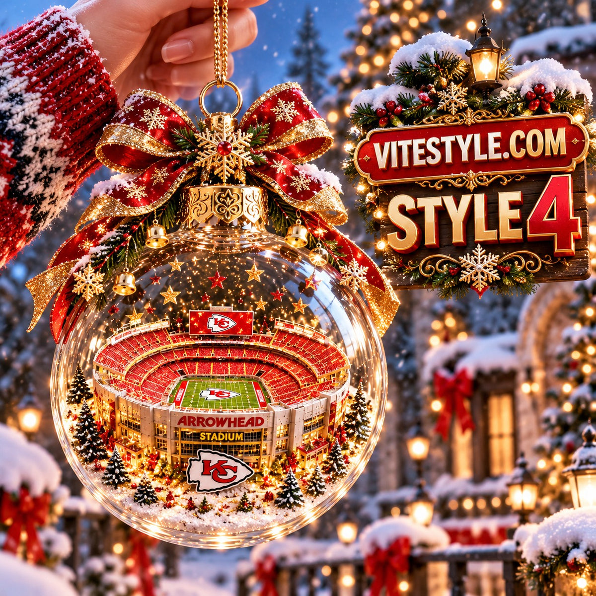 Kansas City Chiefs Arrowhead Stadium Christmas Ornament