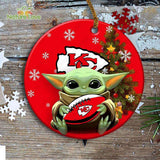 Kansas City Chiefs Baby Yoda Ornament Christmas Tree Decorations NFL Gifts