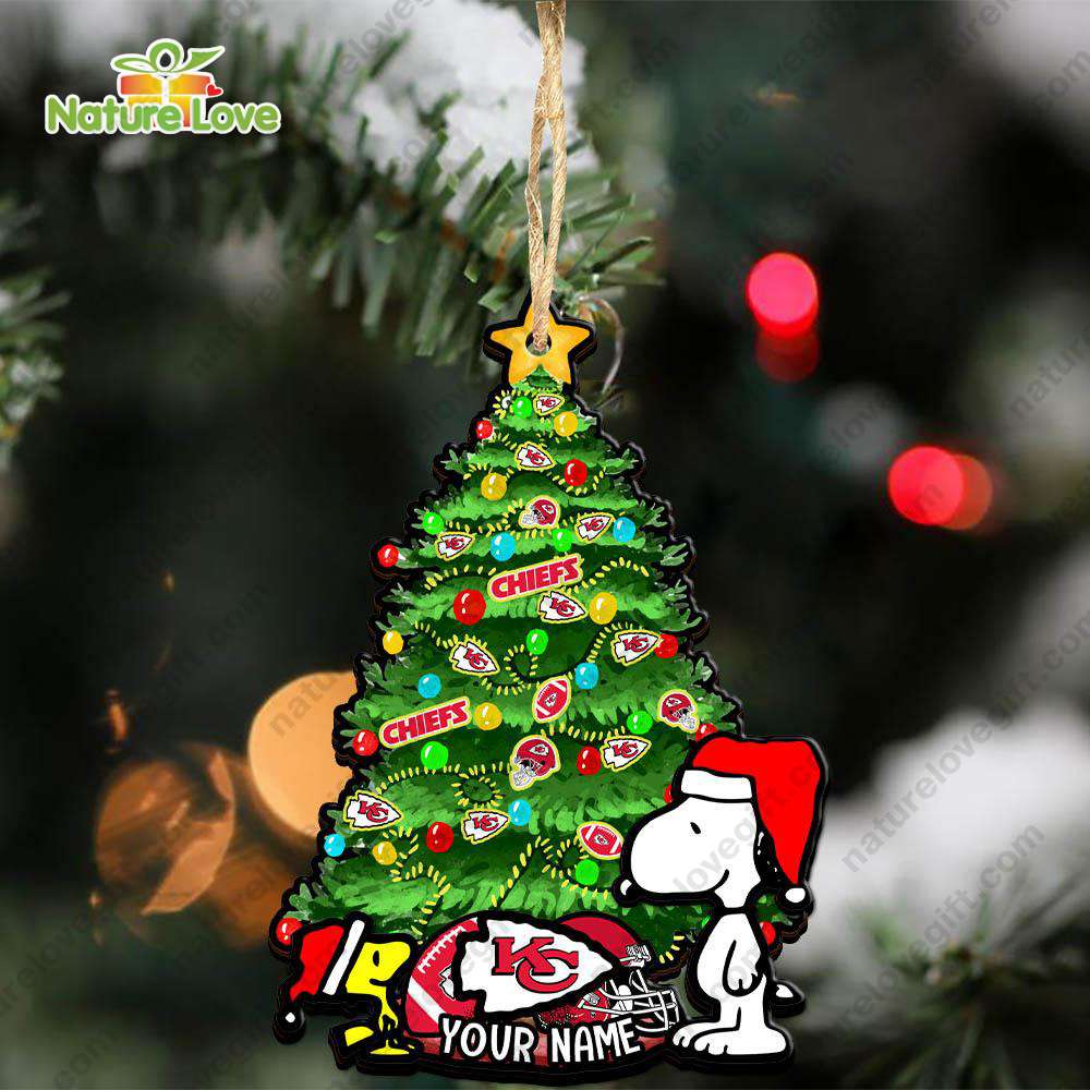 Kansas City Chiefs Custom Snoopy Peanuts Christmas Ornament Xmas Tree Decorations