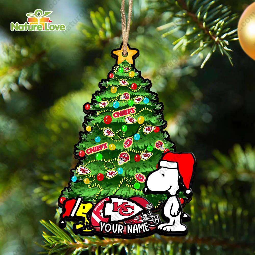 Kansas City Chiefs Custom Snoopy Peanuts Christmas Ornament Xmas Tree Decorations