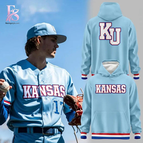 Kansas Jayhawks Baseball Powder Blue Uniform Hoodie