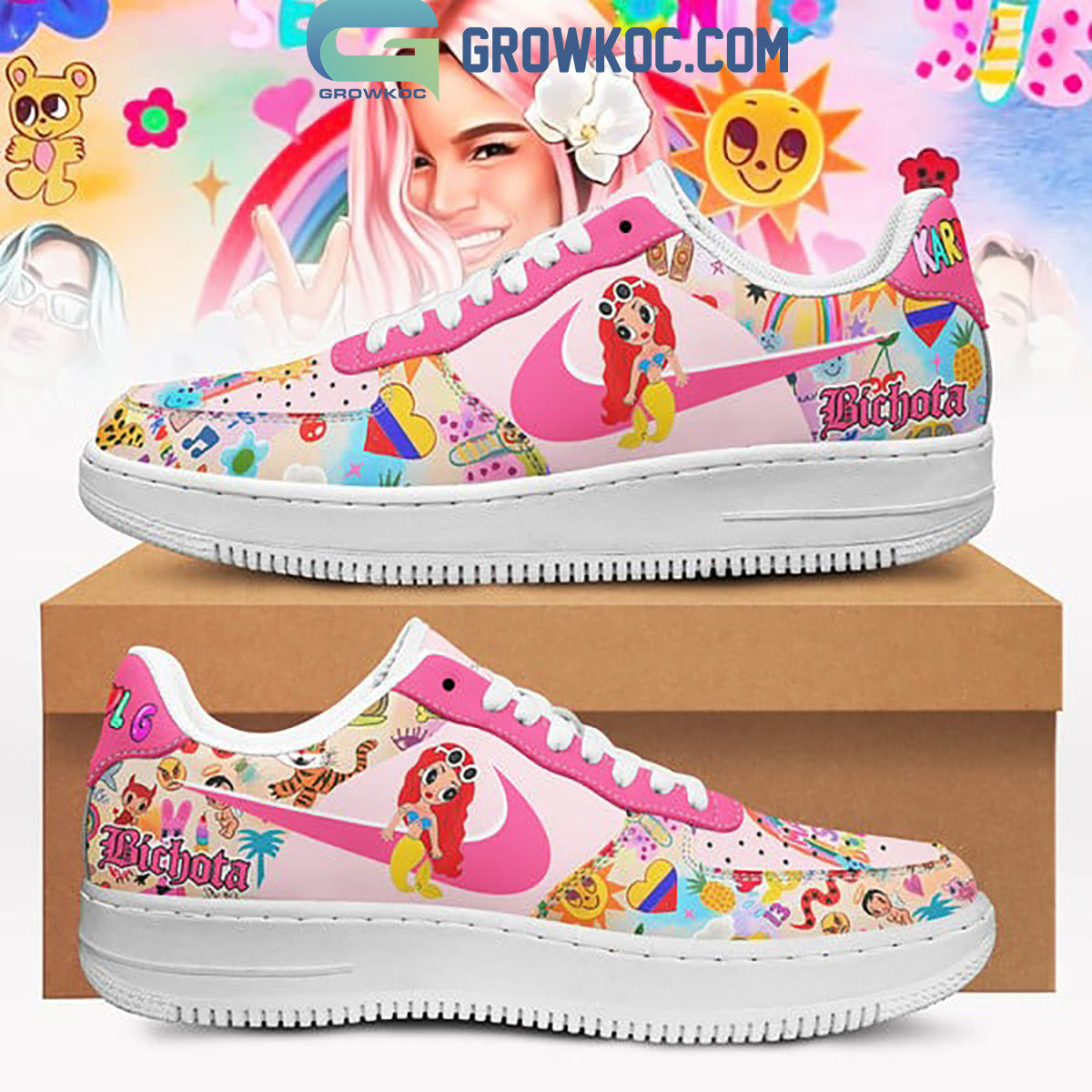 Karol G Bichota Papi Papi Fan Air Force 1 Shoes