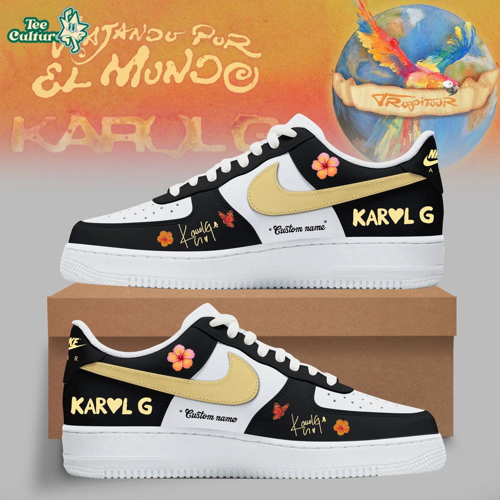 Karol G Viajando Por El Mundo Tropitour Midnight Gold Low AF1 Sneaker