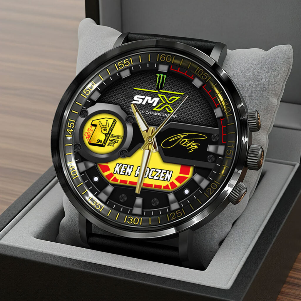 Ken Roczen 2026 AMA Supercross 450cc Champion Black Stainless Steel Watch - HOATT17952