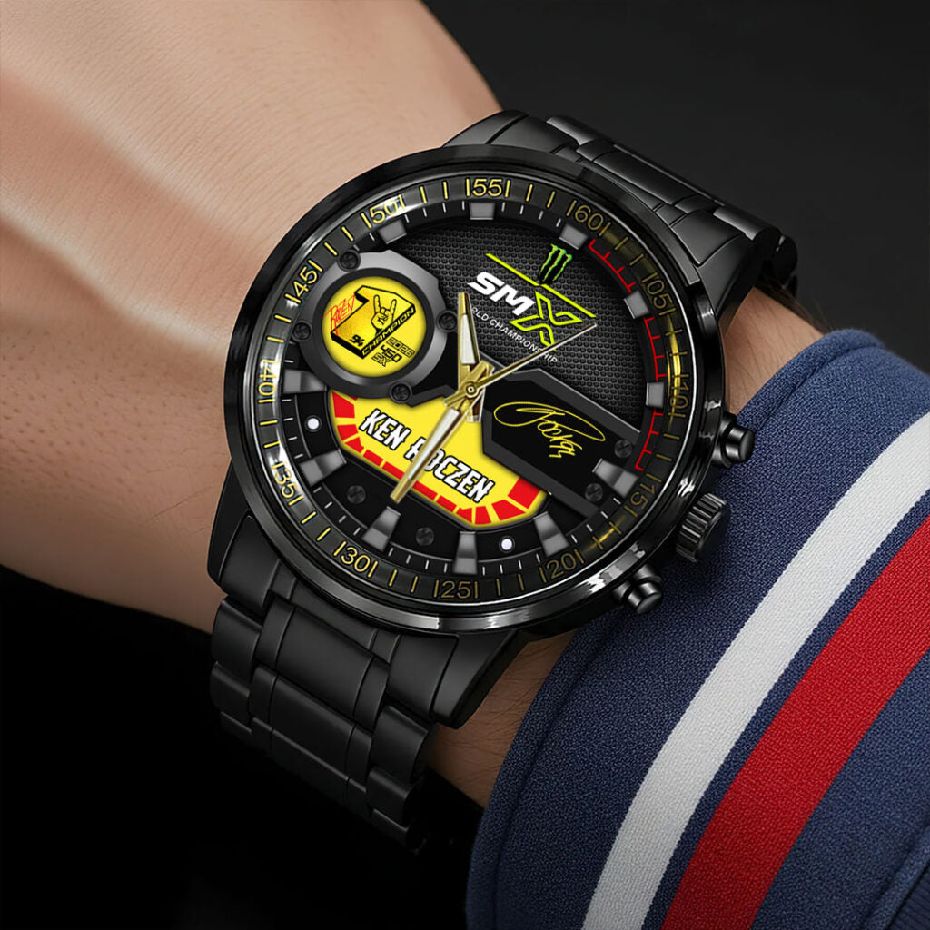 Ken Roczen 2026 AMA Supercross 450cc Champion Black Stainless Steel Watch - HOATT17952