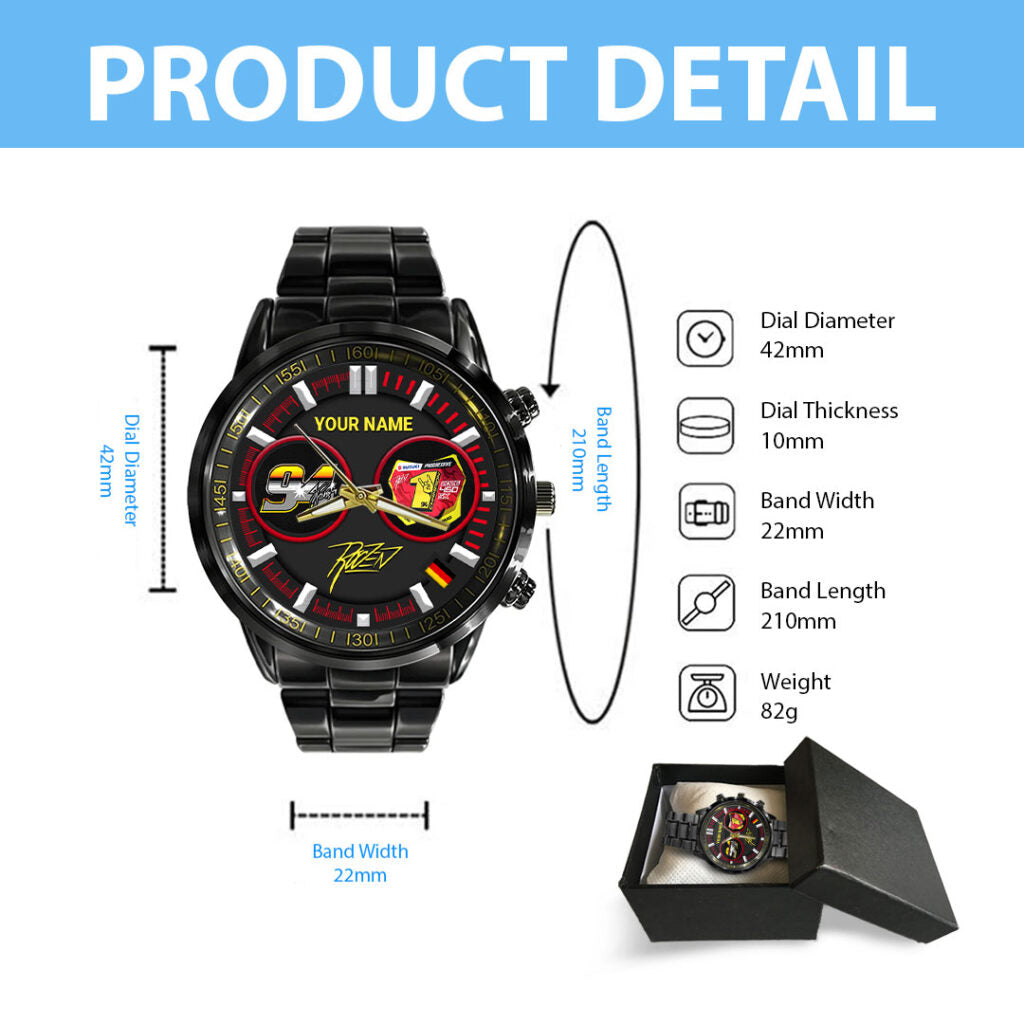 Personalized Ken Roczen 2026 AMA Supercross 450cc Champion Black Stainless Steel Watch - HOATT17951