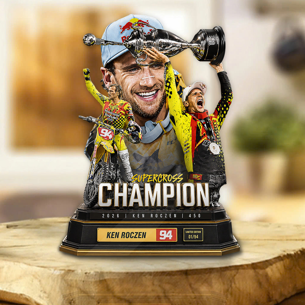 Ken Roczen 450SX 2026 Champion Custom Shape Acrylic Plaque – GNE6371