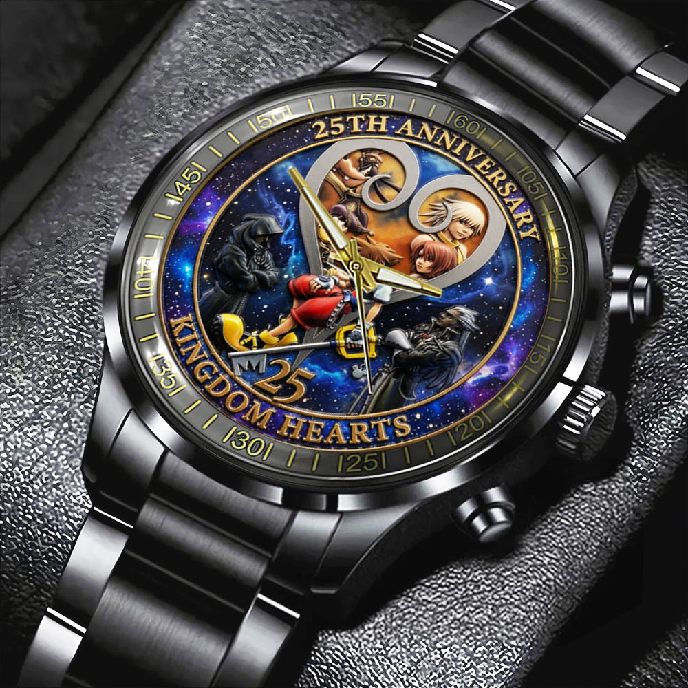 Kingdom Hearts 25th Anniversary Black Stainless Steel Watch - TMTHU7526