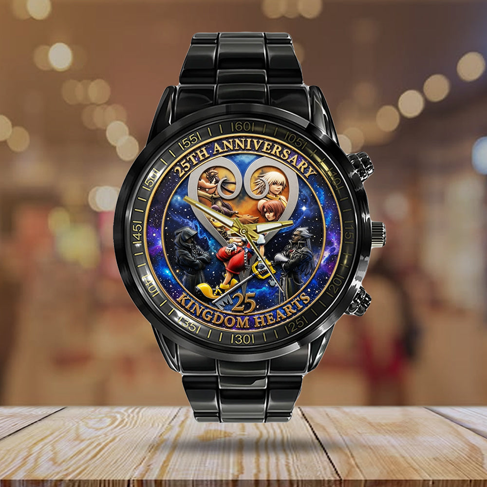 Kingdom Hearts 25th Anniversary Black Stainless Steel Watch - TMTHU7526