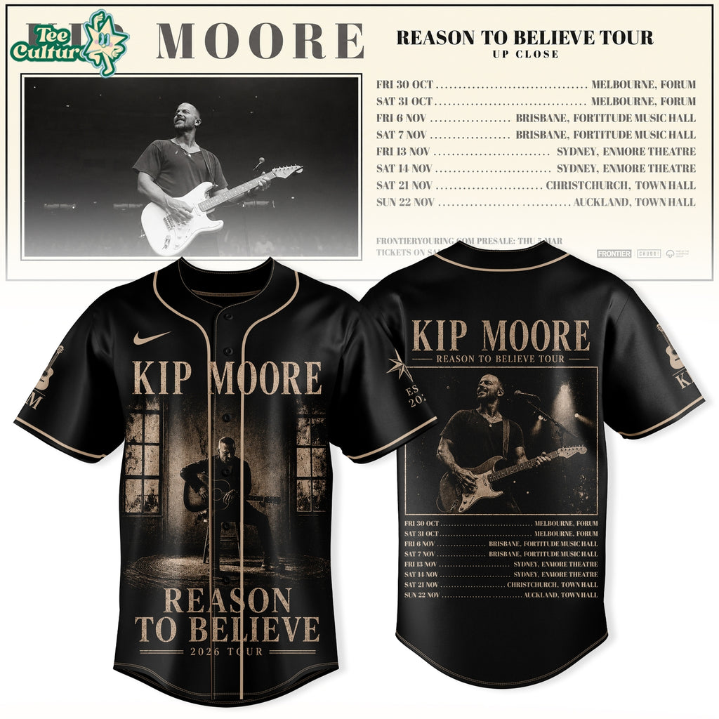 Kip Moore Reason To Believe Tour Baseball Jersey Limited Edition Ver4