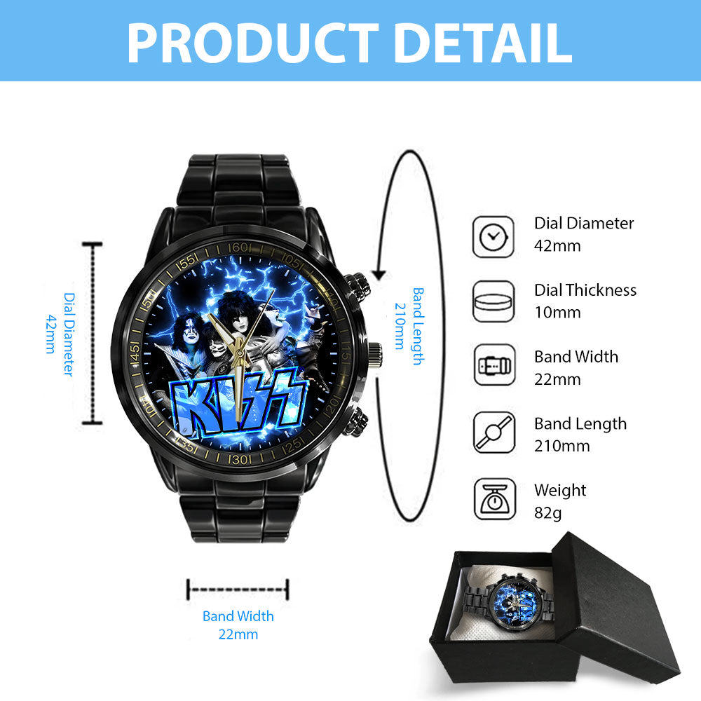 KISS Black Stainless Steel Watch - MAITM 7460