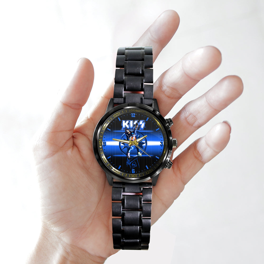 KISS x Ace Frehley Black Stainless Steel Watch - MAITM 7548