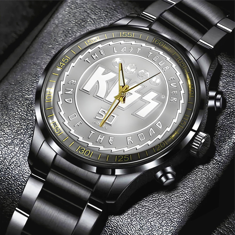 KISS Black Stainless Steel Watch - TANTN 6112
