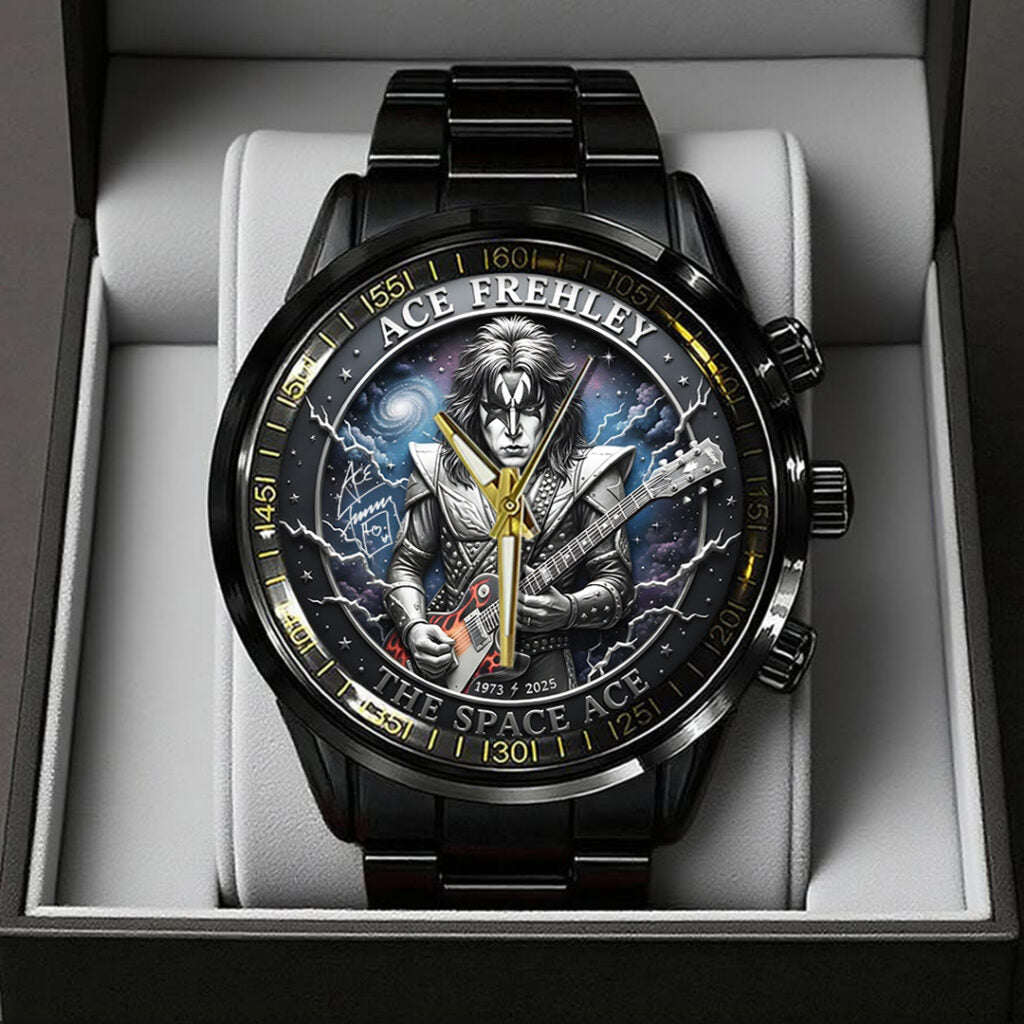KISS x Ace Frehley Black Stainless Steel Watch - TANTN17638
