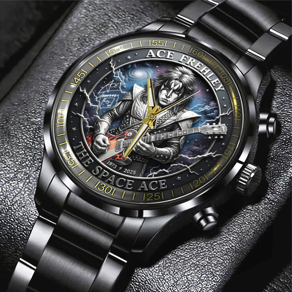 KISS x Ace Frehley Black Stainless Steel Watch - TANTN17638
