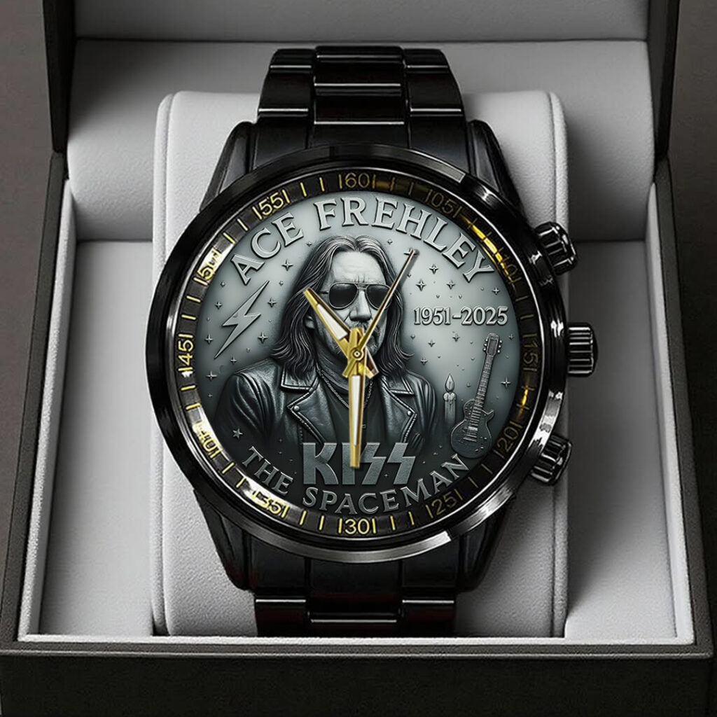 KISS x Ace Frehley Black Stainless Steel Watch - TANTN17691