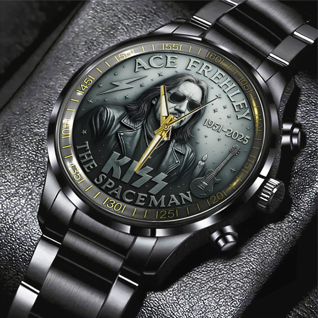 KISS x Ace Frehley Black Stainless Steel Watch - TANTN17691