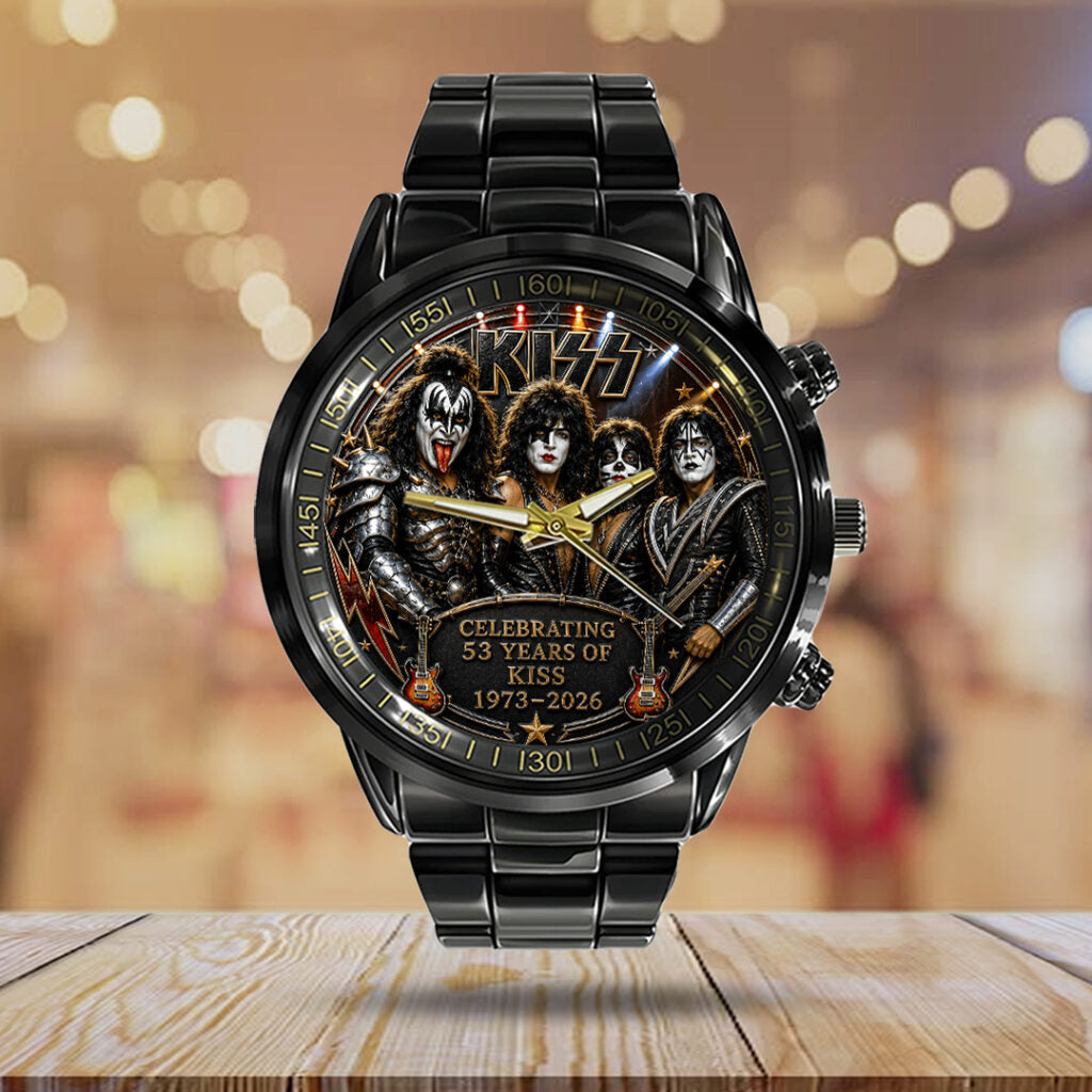 KISS 53 Years Anniversary Black Stainless Steel Watch - TANTN24553